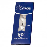 Свечи Чайные (в гильзе), Классические, Белый, 3,9*1,25 см, 10 шт.