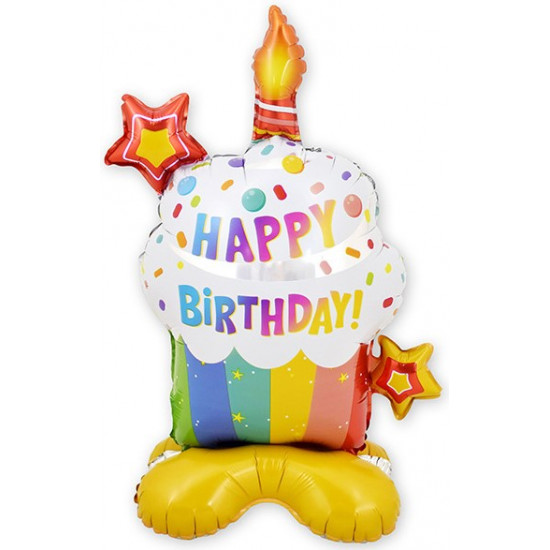 Шар 3D (22''/56 см) Фигура на подставке,(воздух) Кекс на День Рождения, 1 шт. в уп. Шар 3D (22''/56 см) Фигура на подставке,(воздух) Кекс на День Рождения, 1 шт. в уп.