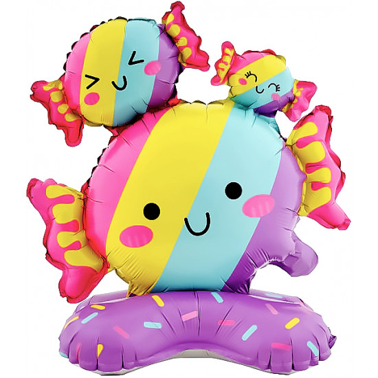 Шар 3D (19''/48 см) Фигура на подставке,( воздух) Конфетки, 1 шт. в уп.