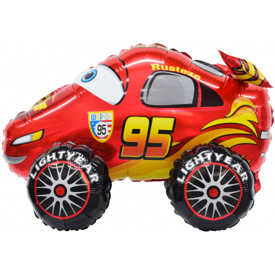 Шар 3D (28''/71 см) Гоночная машинка, (воздух) Красный, 1 шт. в уп.