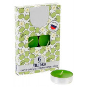 Свечи Чайные (в гильзе), Яблоко, 3,9 см, 6 шт.