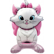 Шар 3D (24''/61 см) Фигура на подставке, (воздух) Кошечка Мари, 1 шт. в уп.