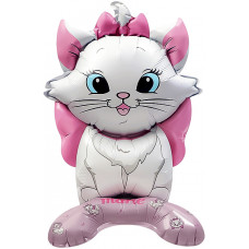 Шар 3D (24''/61 см) Фигура на подставке, (воздух) Кошечка Мари, 1 шт. в уп.