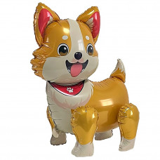 Шар 3D (26''/66 см) Фигура (воздух) Милый корги, 1 шт. в уп.