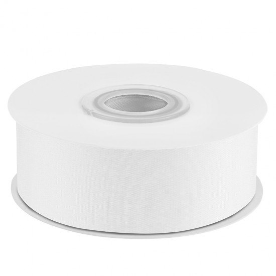 Лента атласная (2,5 см*22,85 м) Белый, 1 шт.