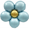 Шар (18''/46 см) Цветок, Ромашка (надув воздухом), Голубой, Сатин, 1 шт. в уп.