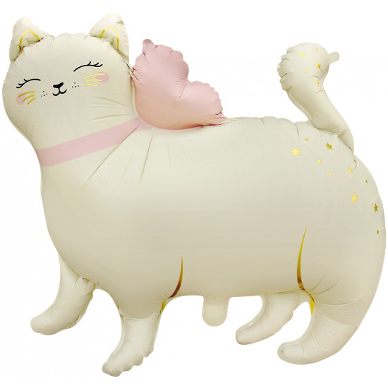 Шар (27''/69 см) Фигура, Кошечка с бантом, Сатин, 1 шт. в уп.