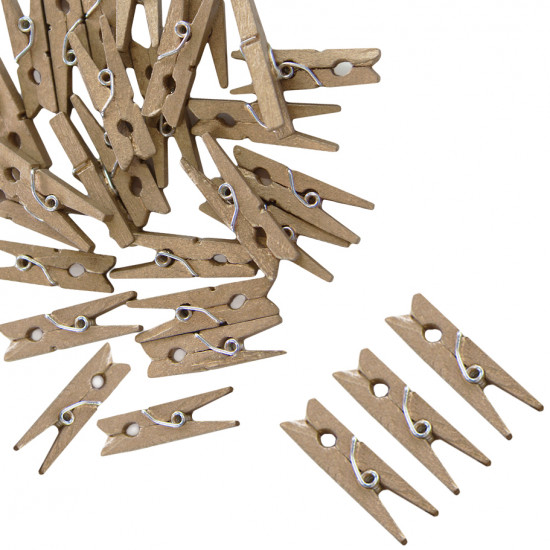 Декоративные прищепки Крафт 2,5 мм, Дерево, 24 шт.