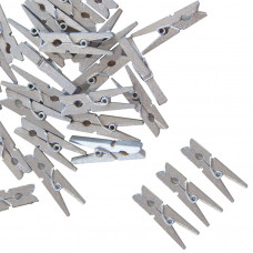 Декоративные прищепки, 3 мм, Серебро, 24 шт.