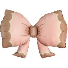Шар (37''/94 см) Фигура, Бант, Розовый, Сатин, 1 шт. в уп.