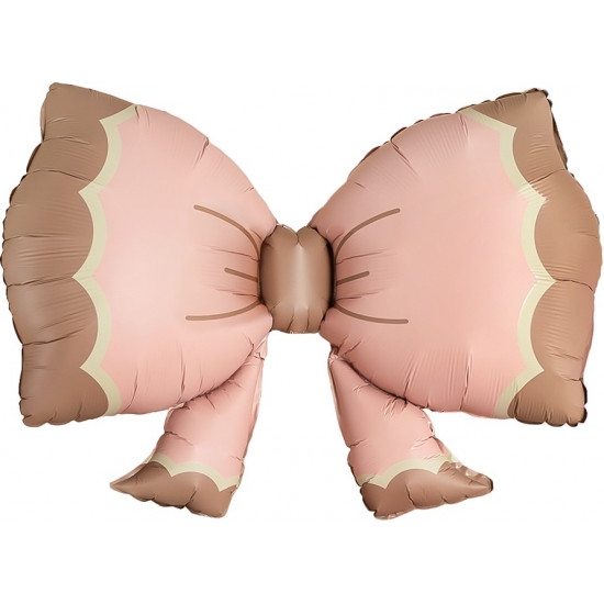 Шар (37''/94 см) Фигура, Бант, Розовый, Сатин, 1 шт. в уп.