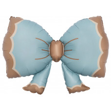 Шар (37''/94 см) Фигура, Бант, Голубой, Сатин, 1 шт. в уп.