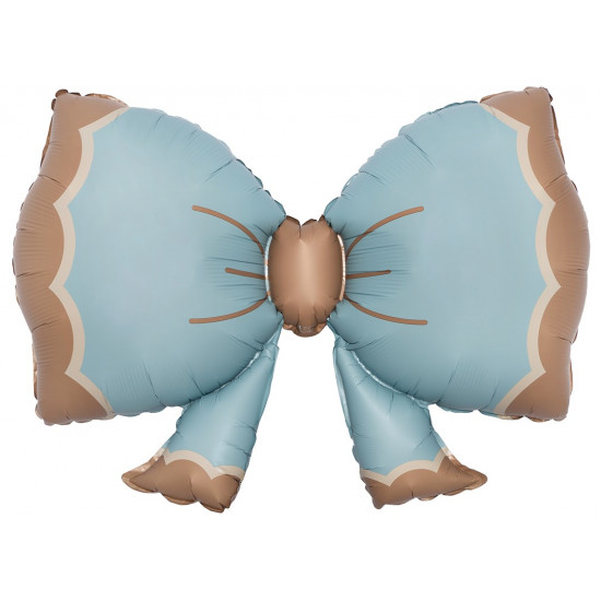 Шар (37''/94 см) Фигура, Бант, Голубой, Сатин, 1 шт. в уп.