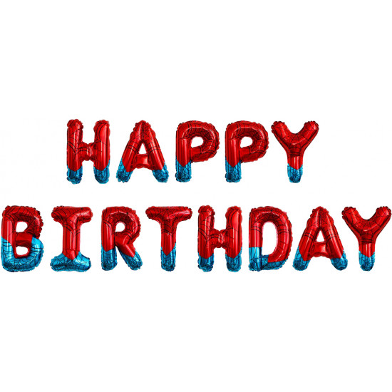 Набор шаров-букв (16''/41 см) Мини-Надпись "Happy Birthday", Героическая тема, 1 шт. в уп.