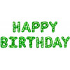 Набор шаров-букв (16''/41 см) Мини-Надпись "Happy Birthday", Пиксели, Зеленый, 1 шт.