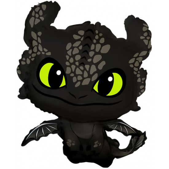 Шар (32''/81 см) Фигура, Любимый Дракон, Черный, 1 шт.