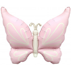 Шар (37''/94 см) Фигура, Нежная бабочка, Розовый, Сатин, 1 шт.