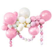 Гирлянда из воздушных шаров, Набор №17, Розовый микс, Пастель, 51 шт.