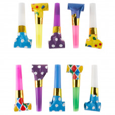 Карнавальные язычки гудки, Яркий микс, Ассорти, 6 см, 10 шт. в упак.