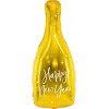 Шар (41''/104 см) Фигура, Бутылка Шампанское, Новогодние звезды, Золото, 1 шт.