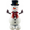 Шар 3D (43''/109 см) Фигура на подставке (воздух) Снеговик, 1 шт. в уп.