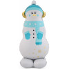 Шар 3D (58''/147 см) Фигура на подставке (воздух) Снеговик в голубом шарфе, 1 шт. в уп.
