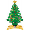 Шар 3D (32''/81 см) Фигура на подставке, Новогодняя елочка, Ярко-зеленый, (воздух)