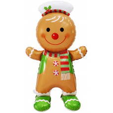 Шар 3D (61''/155 см) Фигура (воздух) Пряничный человечек, 1 шт. в уп.