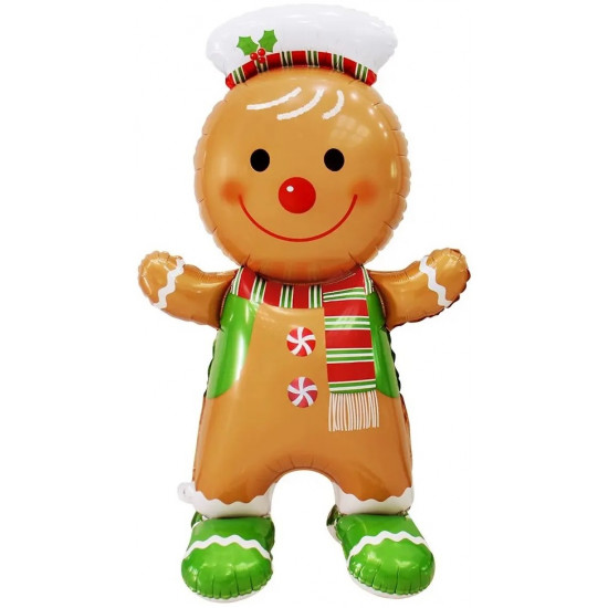 Шар 3D (61''/155 см) Фигура (воздух) Пряничный человечек, 1 шт. в уп.
