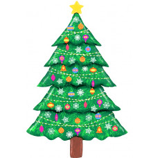Шар (63''/160 см) Фигура, Новогодняя елка, 1 шт. в уп.