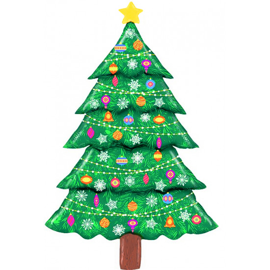 Шар (63''/160 см) Фигура, Новогодняя елка, 1 шт. в уп.