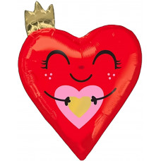 Шар (25''/64 см) Сердце, Влюбленные глазки, 1 шт. в уп.