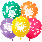 Шар (12''/30 см) Смешарики, Ассорти, пастель, 5 ст, 25 шт.