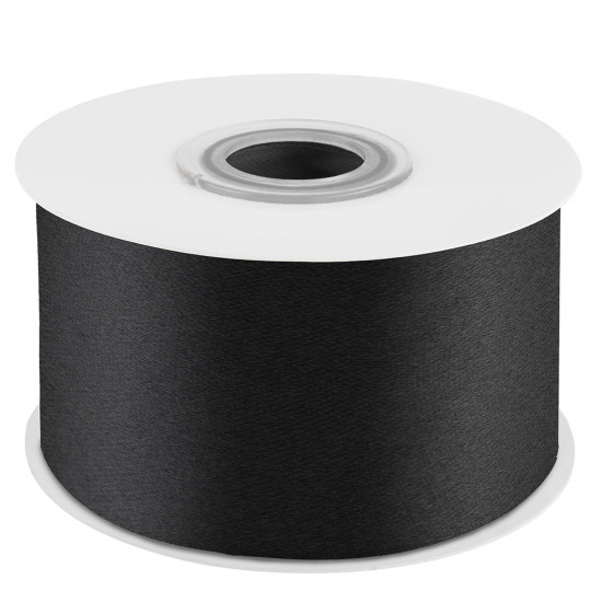 Лента атласная (3,8 см*22,85 м) Черный, 1 шт. Лента атласная (3,8 см*22,85 м) Черный, 1 шт.