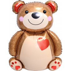 Шар (33''/84 см) Фигура, Мишка с сердцем, 1 шт. в уп. Шар (33''/84 см) Фигура, Мишка с сердцем, 1 шт. в уп.