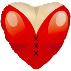 Шар (18''/46 см) Сердце, Мадам Си-Си, Красный, 1 шт. в уп.