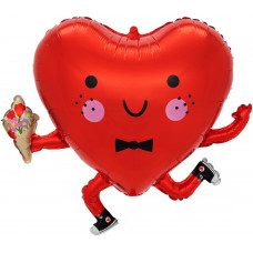 Шар (26''/66 см) Сердце, Влюбленный смайл, Красный, 1 шт. Шар (26''/66 см) Сердце, Влюбленный смайл, Красный, 1 шт.