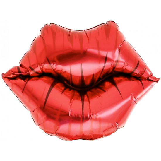 Шар (28''/71 см) Фигура, Губы, Поцелуй, 1 шт.