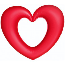 Шар (37''/94 см) Сердце, Контур, Красный, Сатин, 1 шт. в уп.
