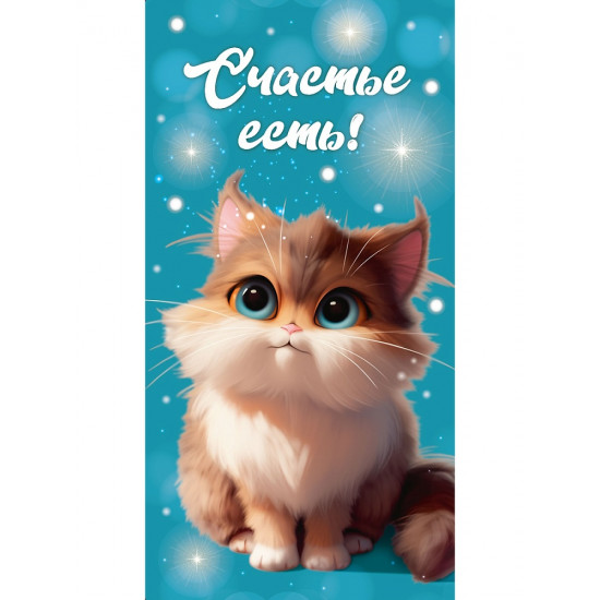 Dream Cards Конверт для денег Счастье есть (холст, котенок) ЛХ-0196