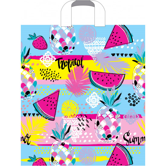 Пакет петлевой Тропические фрукты 38х42/37мкм