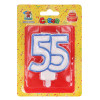 Свеча для торта. Значимые даты. Цифра 55, синяя