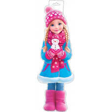 Плакат фигурный (девочка со снеговичком)