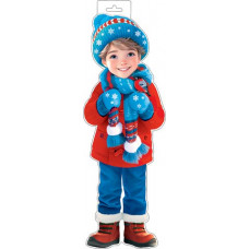 Плакат фигурный (мальчик в зимней одежде)