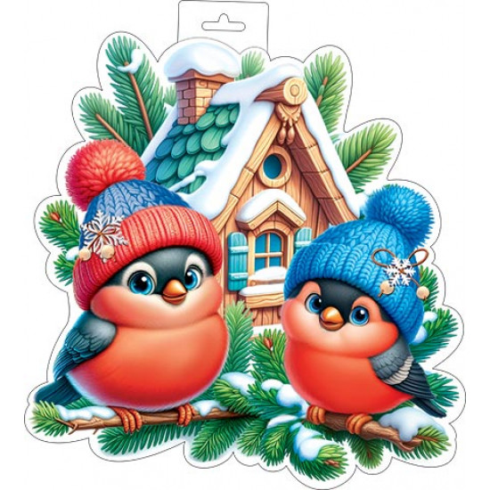 Плакат фигурный (снегири)