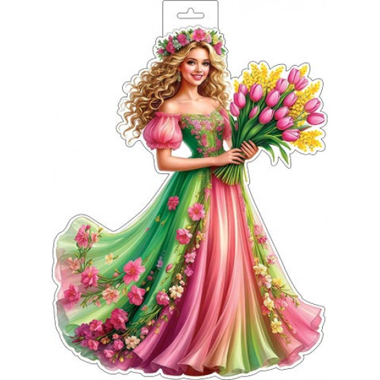 Плакат фигурный (девушка-весна)