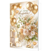 С днем свадьбы! (золотые блестки)