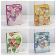 Пакет подарочный с 3D аппликацией "Воздушные шары" (микс) 18*23*10 210г 1/20 1/360