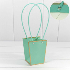 Пакет подарочный "Ваза для цветов" 15,5*13*9,5 с золотой рамкой Тиффани 1/10 1/150 Пакет подарочный "Ваза для цветов" 15,5*13*9,5 с золотой рамкой Тиффани 1/10 1/150