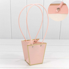 Пакет подарочный "Ваза для цветов" 12,5*12*8 с золотой рамкой Розовый 1/10 1/200 Пакет подарочный "Ваза для цветов" 12,5*12*8 с золотой рамкой Розовый 1/10 1/200